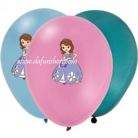 10 pack Large Character Printed Balloons- Sofia, Minions, Minnie, Frozen, Spiderman